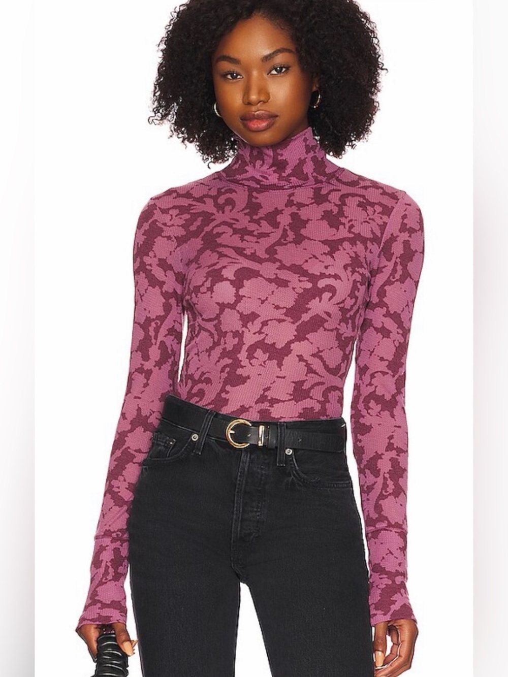 FREE PEOPLE You And I Long Sleeve Top Acai Pink M